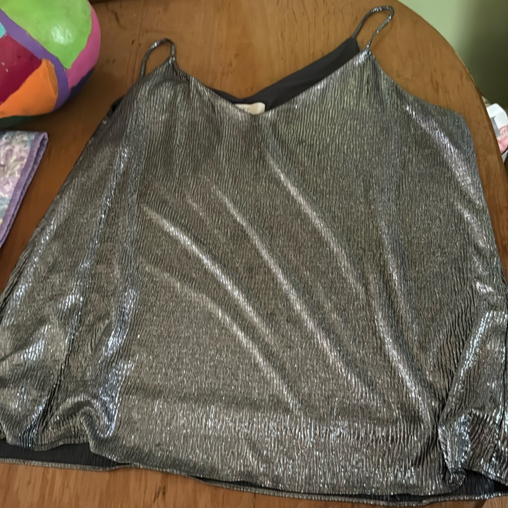V neck shimmer tank - Loft - XL